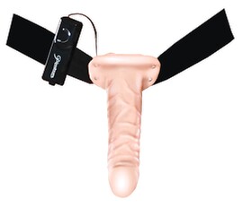 10" Vibrating Hollow Strap-on