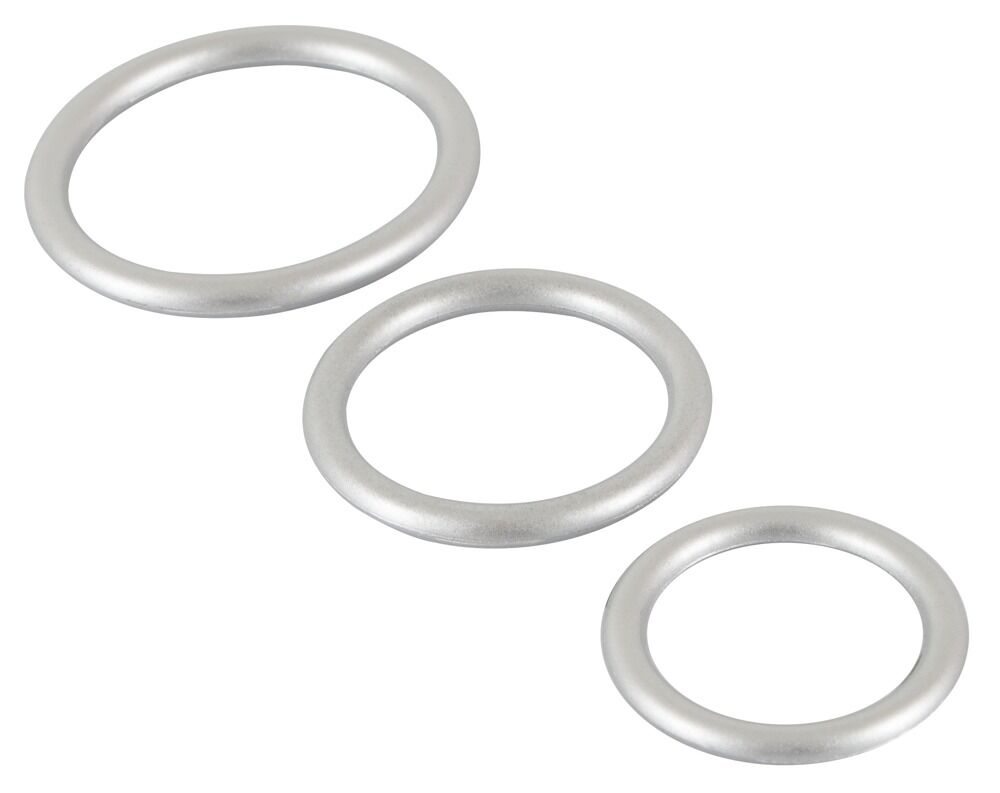 3-teiliges Penisring-Set „Metallic Silicone Cock Ring Set“, aus Silikon
