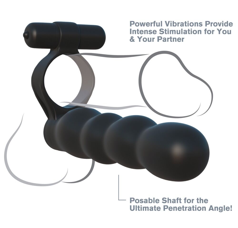 Vibro-Penisring „Posable Partner Double Penetrator“ mit Dildo