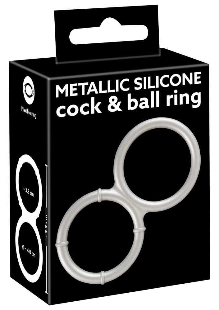 „Metallic Silicone cock and ball ring“ aus Silikon
