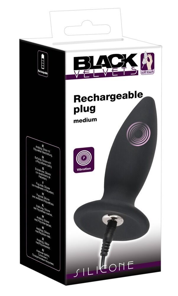 Analplug „Rechargeable Plug M" mit 7 Vibrationsmodi