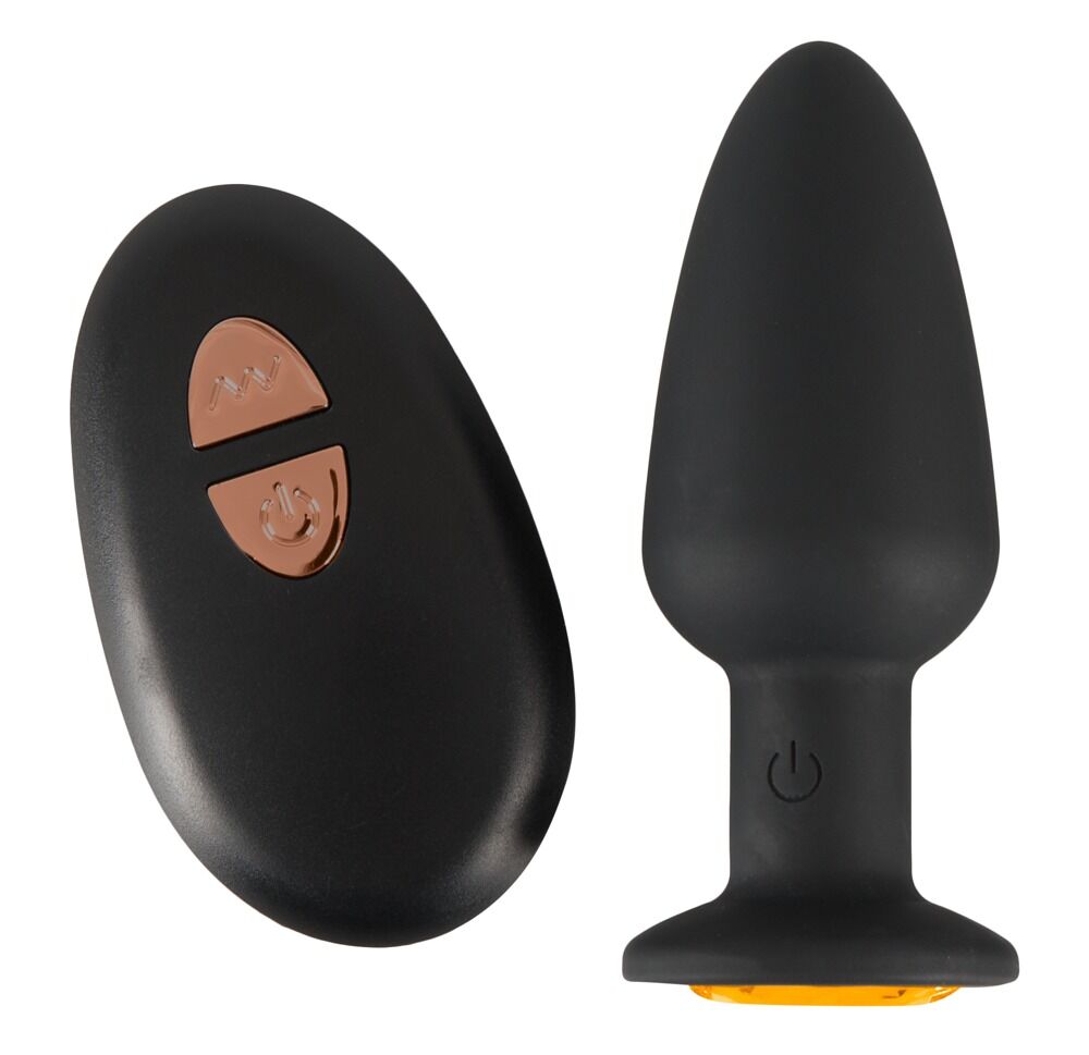 Vibroplug „Butt Plug mit Stein“ mit Fernbedienung, 7,5 cm