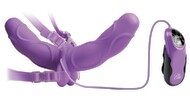 Umschnallvibrator „Vibrating Double Delight Strap-on“ inklusive Augenmaske