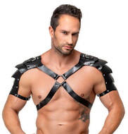 Leder-Brustharness mit Schulterpanzer