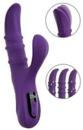Rabbitvibrator mit 3 beweglichen Massageringen