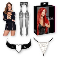 Style Your Doll Set – mit Minikleid, Straps-Strumpfhose, Perücke, String & Halsband