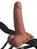 Umschnallvibrator „Strap-on 6" Hollow Rechargeable Strap-on with balls“, mit Hoden