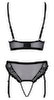 Bralette plus Straps-Slip ouvert im feinen Mix aus Spitze und Powernet