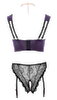 Hebe plus Straps-Slip ouvert, edler Mix aus Stretch-Satin und Spitze