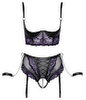 Hebe plus Straps-Slip ouvert im edlen Material-Mix