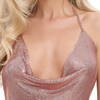 Metallic-Top mit Wasserfall-Ausschnitt