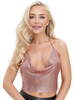 Metallic-Top mit Wasserfall-Ausschnitt
