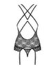 Strapshemd plus String aus weicher Stretchspitze