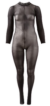 Catsuit mit Spitzenkragen