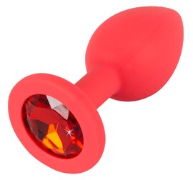 Hauptbild von Analplug, rot mit Schmuckstein