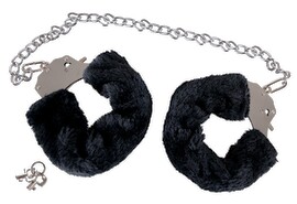 Handschellen „the bigger handcuffs“ mit Plüsch und langer Kette