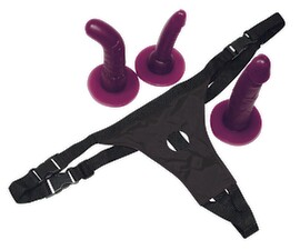 Hauptbild von Umschnalldildo-Set "Strap-On“ mit 3 Dildos zum Austauschen