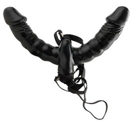 „Vibrating Double Delight Strap-On“ mit Doppelvibrator