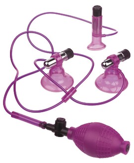 Nippel- und Klitorissauger „Vibrating Triple Suckers“, mit Vibration