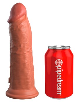8" Vibrating + Dual Density Silicone Cock