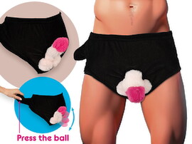 Hauptbild von Gag-Slip mit beweglichem Plüsch-Penis