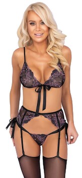 Hauptbild von 3-teiliges Straps-Set mit Satin-Bindeschleifen