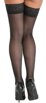 Hauptbild von Halterlose Strümpfe mit Naht hinten und 8-cm-Spitzenabschluss, Oeko-Tex zertifiziert