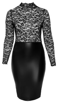 Kleid im edlen Mix aus Spitze und Powerwetlook