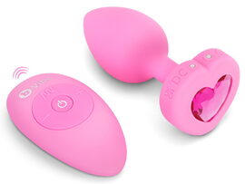 Vibro-Analplug „vibrating heart“ mit funkelndem Herz-Stopper