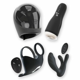 Main image of 4 Advent toy highlights – a set for men featuring a masturbator, a G-spot and P-spot vibrator, a penis/testicle ring & a glans vibrator
