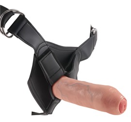 7" Uncut Cock with Strap-On Harness