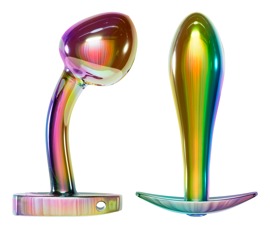 „Metal Butt Plug Set in Rainbow Colours“ mit 2 verschiedenen Analplugs