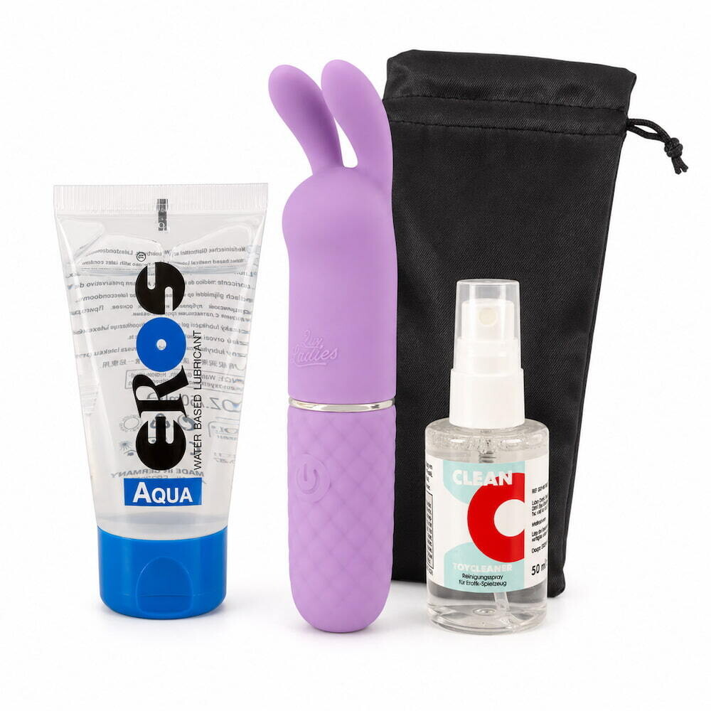 First Vibrations – Starter Set with Clitoral Vibrator, Lubricant, Toy Cleaner & Toy Bag