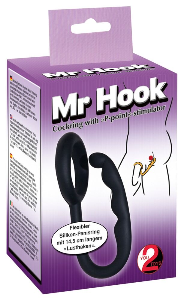Penisring „Mr. Hook“ mit Analkette
