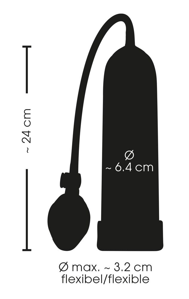 Penispumpe „Cool“ mit Messskala und Pumpball