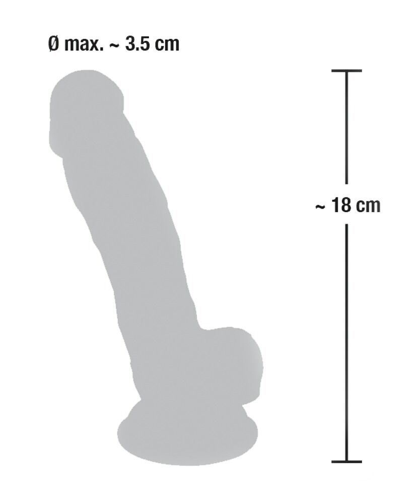Naturdildo „Medical Silicone Dildo“, 18 cm, mit Saugfuß
