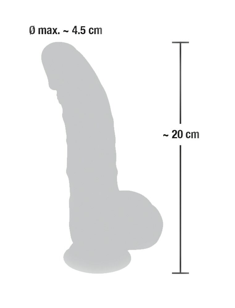 Naturdildo „Medical Silicone Dildo“, 20 cm, leicht gebogen