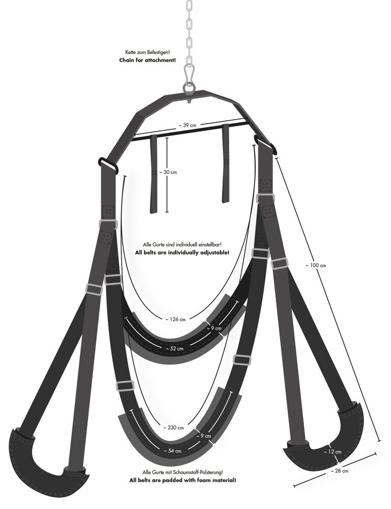 Liebesschaukel „Loveswing + Blindfold and Whip“ bis 100 kg