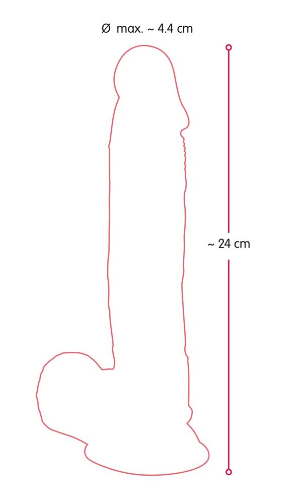 Naturdildo "Medium Bendable Dildo", in Position biegbar, 24 cm