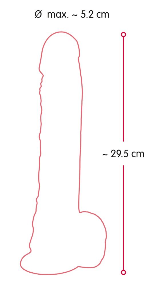 Naturdildo "Large Bendable Dildo", 29,5 cm, mit Saugfuß
