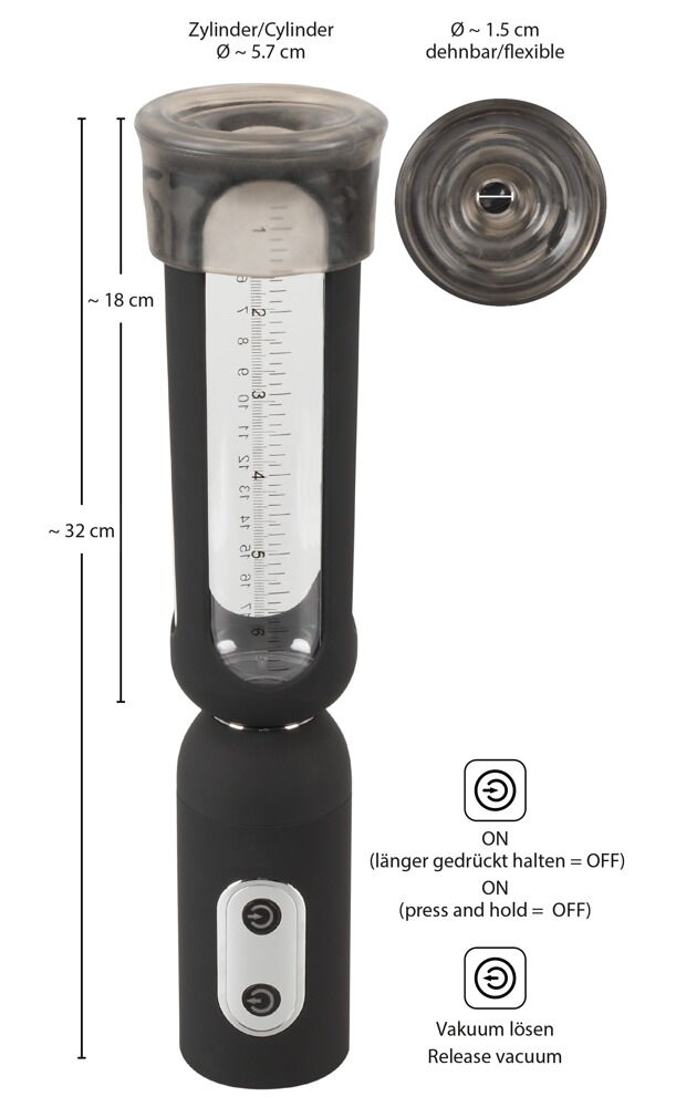 Penispumpe, automatisch mit Messskala