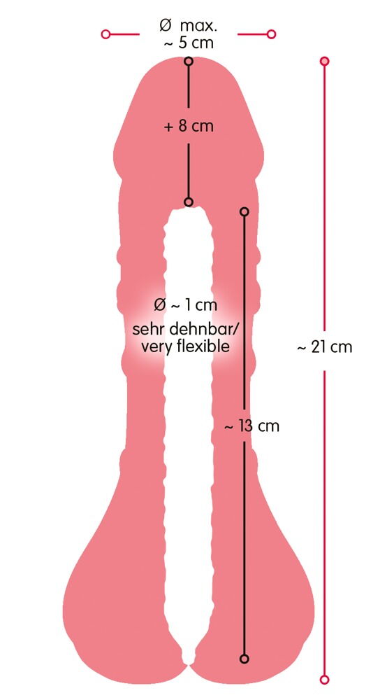 Penishülle „2in1 Extension + Masturbator“, 21 cm lang, 13 cm tief