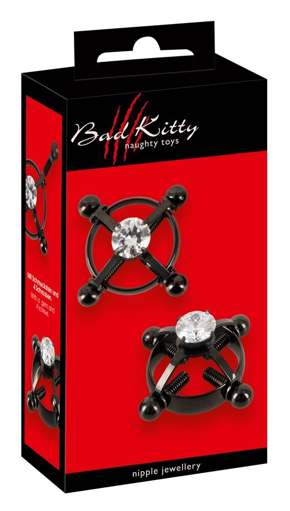 Nippelklemmen „Nipple Jewellery Shiny Star“, 9 g pro Stück, jeweils 4 Justierschrauben