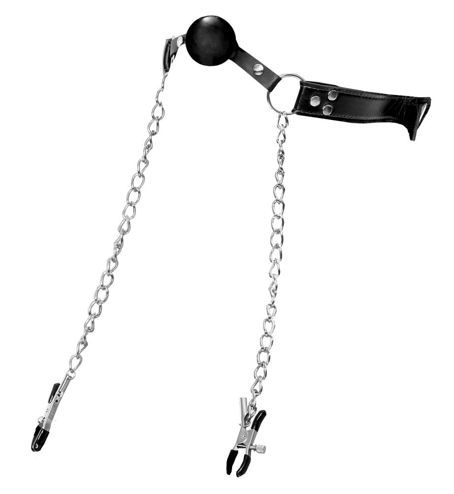 Deluxe Ball Gag and Nipple Clamps