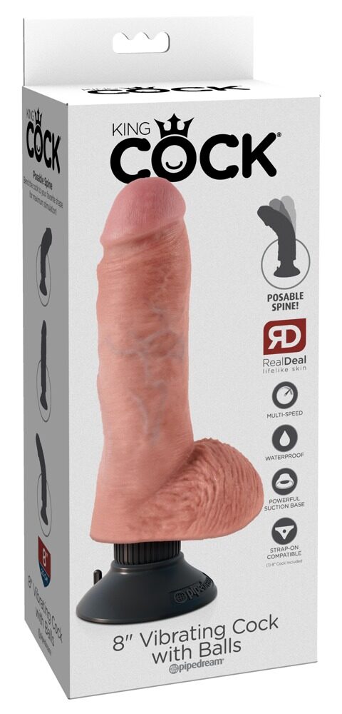 Vibrator „8" Vibrating Cock with Balls“, 24 cm