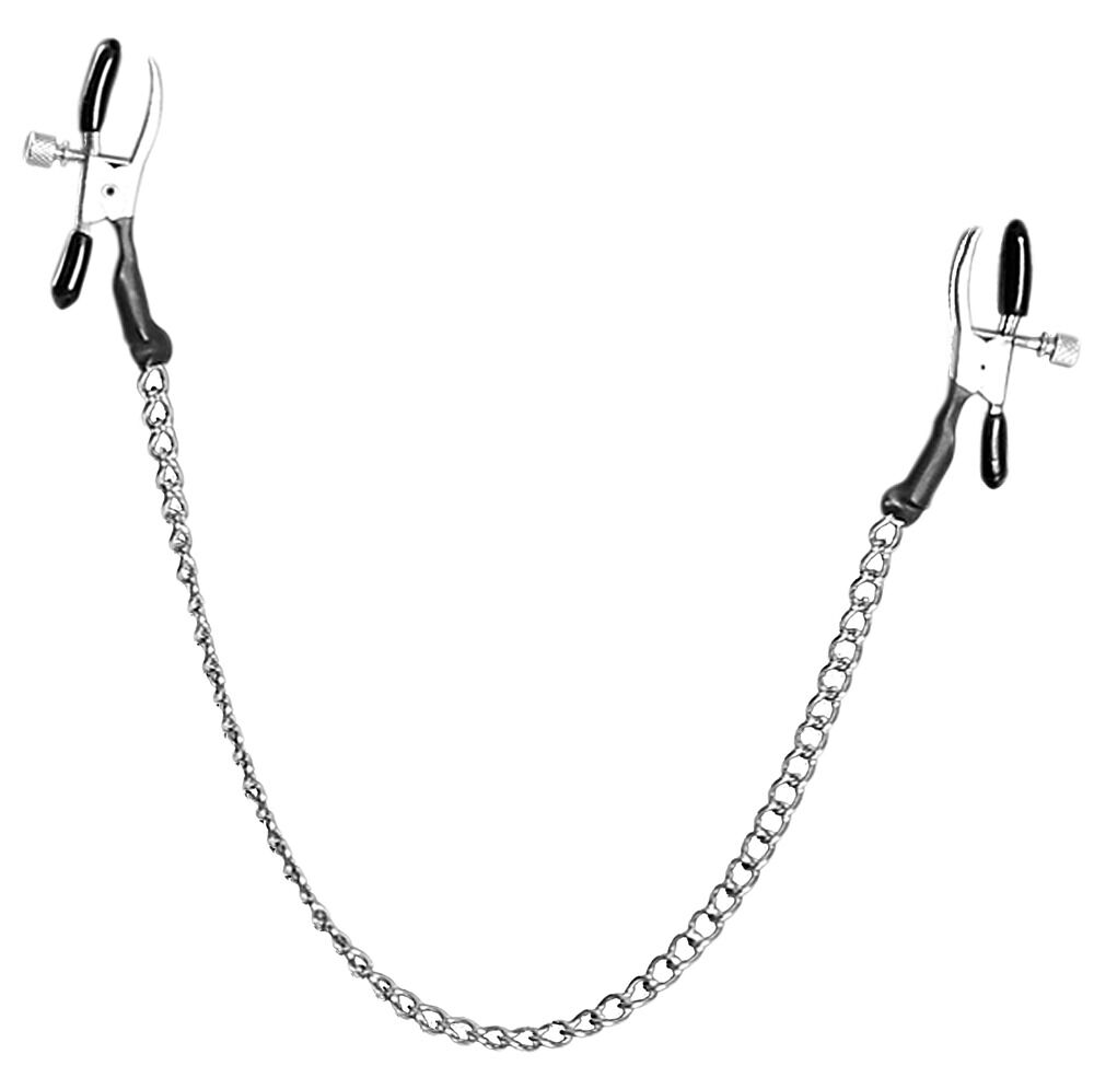 Nippelklammern „Alligator Nipple Clamps“, mit Metallkette, 43 cm