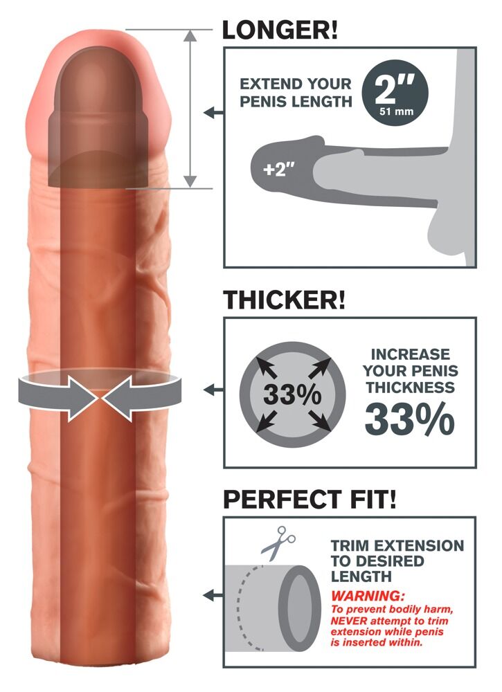 Penishülle „Perfect 2" Extension“, verlängert um 5,1 cm