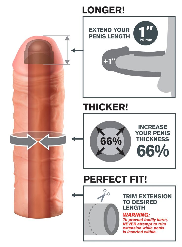 Penishülle „Mega 1" Extension“, verdickt um 66%