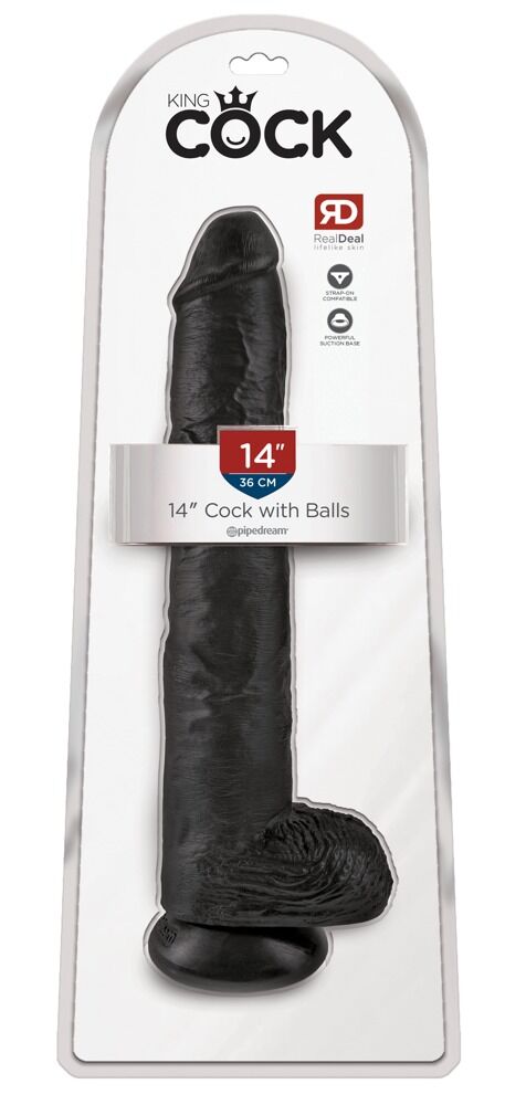 Naturdildo  „14" Cock with Balls" mit Saugfuß