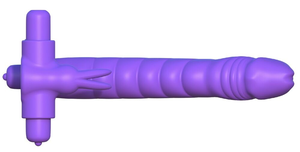 Vibro-Penisring „Silicone Double Penetrator Rabbit“ mit Analdildo